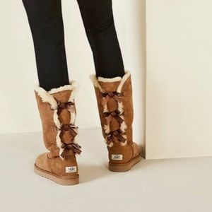 Tan UGG’s Tall Bailey Bow Boots